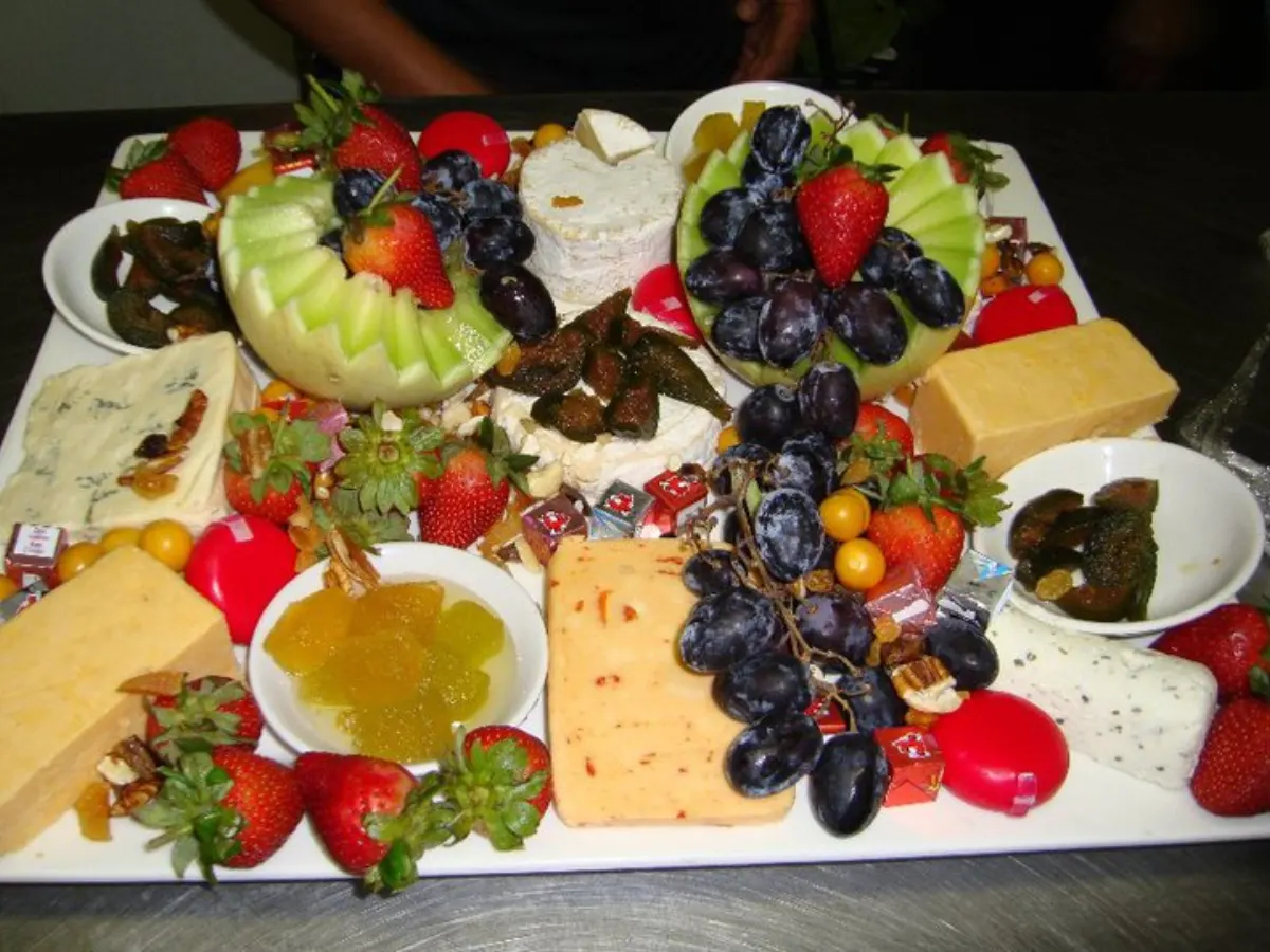 Gourmet cheese and fruit platter prepared by Simply The Best Catering Johannesburg